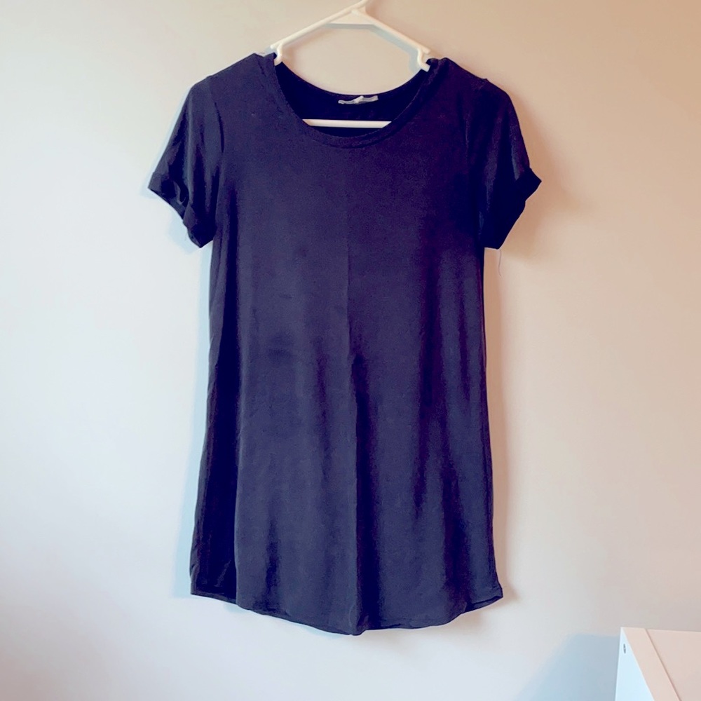 Dark grey soft tee shirt dress